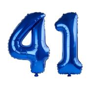 40 Inch Number 41 Balloons for 41st Birthday Party Decorations,0-100 Dark Blue Large No.41 Digital Balloons for Women Men and Her Him, Helium Foil Number Balloons for Wedding Anniversary
