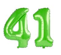 40 Inch Number 41 Balloons for 41st Birthday Party Decorations,0-100 Fruit Green Large No.41 Digital Balloons for Women Men and Her Him, Helium Foil Number Balloons for Wedding Anniversary