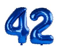 40 Inch Number 42 Balloons for 42nd Birthday Party Decorations,0-100 Dark Blue Large No.42 Digital Balloons for Women Men and Her Him, Helium Foil Number Balloons for Wedding Anniversary