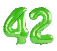40 Inch Number 42 Balloons for 42nd Birthday Party Decorations,0-100 Fruit Green Large No.42 Digital Balloons for Women Men and Her Him, Helium Foil Number Balloons for Wedding Anniversary