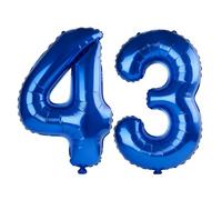 40 Inch Number 43 Balloons for 43rd Birthday Party Decorations,0-100 Dark Blue Large No.43 Digital Balloons for Women Men and Her Him, Helium Foil Number Balloons for Wedding Anniversary