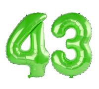 40 Inch Number 43 Balloons for 43rd Birthday Party Decorations,0-100 Fruit Green Large No.43 Digital Balloons for Women Men and Her Him, Helium Foil Number Balloons for Wedding Anniversary