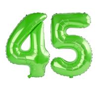 40 Inch Number 45 Balloons for 45th Birthday Party Decorations,0-100 Fruit Green Large No.45 Digital Balloons for Women Men and Her Him, Helium Foil Number Balloons for Wedding Anniversary