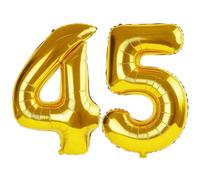 40 Inch Number 45 Balloons for 45th Birthday Party Decorations,0-100 Gold Large No.45 Digital Balloons for Women Men and Her Him, Helium Foil Number Balloons for Wedding Anniversary