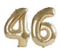 40 Inch Number 46 Balloons for 46th Birthday Party Decorations,0-100 Champagne Gold Large No.46 Digital Balloons for Women Men and Mother Dad, Helium Foil Number Balloons for Wedding Anniversary