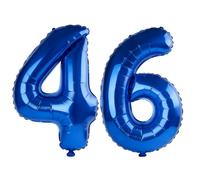 40 Inch Number 46 Balloons for 46th Birthday Party Decorations,0-100 Dark Blue Large No.46 Digital Balloons for Women Men and Mother Dad, Helium Foil Number Balloons for Wedding Anniversary