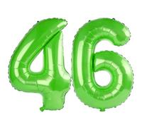 40 Inch Number 46 Balloons for 46th Birthday Party Decorations,0-100 Fruit Green Large No.46 Digital Balloons for Women Men and Mother Dad, Helium Foil Number Balloons for Wedding Anniversary