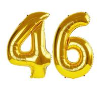 40 Inch Number 46 Balloons for 46th Birthday Party Decorations,0-100 Gold Large No.46 Digital Balloons for Women Men and Mother Dad, Helium Foil Number Balloons for Wedding Anniversary