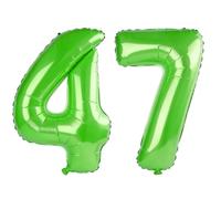 40 Inch Number 47 Balloons for 47th Birthday Party Decorations,0-100 Fruit Green Large No.47 Digital Balloons for Women Men and Mother Dad, Helium Foil Number Balloons for Wedding Anniversary