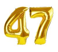 40 Inch Number 47 Balloons for 47th Birthday Party Decorations,0-100 Gold Large No.47 Digital Balloons for Women Men and Mother Dad, Helium Foil Number Balloons for Wedding Anniversary