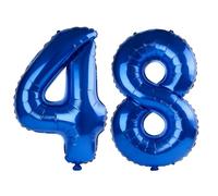 40 Inch Number 48 Balloons for 48th Birthday Party Decorations,0-100 Dark Blue Large No.48 Digital Balloons for Women Men and Mother Dad, Helium Foil Number Balloons for Wedding Anniversary