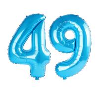 40 Inch Number 49 Balloons for 49th Birthday Party Decorations,0-100 Jewelry Blue Large No.49 Digital Balloons for Women Men and Mother Dad, Helium Foil Number Balloons for Wedding Anniversary