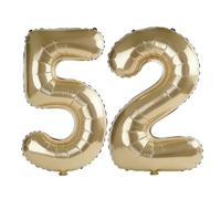 40 Inch Number 52 Balloons for 52nd Birthday Party Decorations,0-100 Champagne Gold Large No.52 Digital Balloons for Women Men and Mother Dad, Helium Foil Number Balloons for Wedding Anniversary