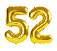 40 Inch Number 52 Balloons for 52nd Birthday Party Decorations,0-100 Gold Large No.52 Digital Balloons for Women Men and Mother Dad, Helium Foil Number Balloons for Wedding Anniversary