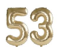 40 Inch Number 53 Balloons for 53rd Birthday Party Decorations,0-100 Champagne Gold Large No.53 Digital Balloons for Women Men and Mother Dad, Helium Foil Number Balloons for Wedding Anniversary