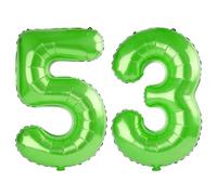 40 Inch Number 53 Balloons for 53rd Birthday Party Decorations,0-100 Fruit Green Large No.53 Digital Balloons for Women Men and Mother Dad, Helium Foil Number Balloons for Wedding Anniversary