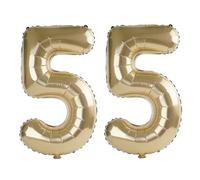 40 Inch Number 55 Balloons for 55th Birthday Party Decorations,0-100 Champagne Gold Large No.55 Digital Balloons for Women Men and Mother Dad, Helium Foil Number Balloons for Wedding Anniversary