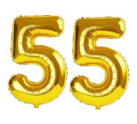 40 Inch Number 55 Balloons for 55th Birthday Party Decorations,0-100 Gold Large No.55 Digital Balloons for Women Men and Mother Dad, Helium Foil Number Balloons for Wedding Anniversary