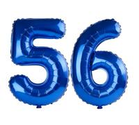 40 Inch Number 56 Balloons for 56th Birthday Party Decorations,0-100 Dark Blue Large No.56 Digital Balloons for Women Men and Mother Dad, Helium Foil Number Balloons for Wedding Anniversary