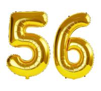 40 Inch Number 56 Balloons for 56th Birthday Party Decorations,0-100 Gold Large No.56 Digital Balloons for Women Men and Mother Dad, Helium Foil Number Balloons for Wedding Anniversary