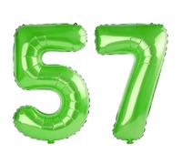 40 Inch Number 57 Balloons for 57th Birthday Party Decorations,0-100 Fruit Green Large No.57 Digital Balloons for Women Men and Mother Dad, Helium Foil Number Balloons for Wedding Anniversary