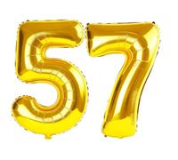 40 Inch Number 57 Balloons for 57th Birthday Party Decorations,0-100 Gold Large No.57 Digital Balloons for Women Men and Mother Dad, Helium Foil Number Balloons for Wedding Anniversary