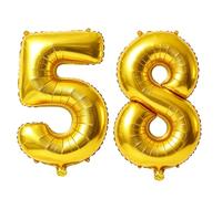 40 Inch Number 58 Balloons for 58th Birthday Party Decorations,0-100 Gold Large No.58 Digital Balloons for Women Men and Mother Dad, Helium Foil Number Balloons for Wedding Anniversary