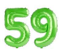 40 Inch Number 59 Balloons for 59th Birthday Party Decorations,0-100 Fruit Green Large No.59 Digital Balloons for Women Men and Mother Dad, Helium Foil Number Balloons for Wedding Anniversary