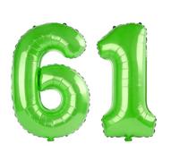 40 Inch Number 61 Balloons for 61st Birthday Party Decorations,0-100 Fruit Green Large No.61 Digital Balloons for Women Men and Mother Dad, Helium Foil Number Balloons for Wedding Anniversary
