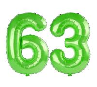 40 Inch Number 63 Balloons for 63rd Birthday Party Decorations,0-100 Fruit Green Large No.63 Digital Balloons for Women Men and Mother Dad, Helium Foil Number Balloons for Wedding Anniversary