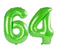 40 Inch Number 64 Balloons for 64th Birthday Party Decorations,0-100 Fruit Green Large No.64 Digital Balloons for Women Men and Mother Dad, Helium Foil Number Balloons for Wedding Anniversary