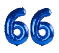 40 Inch Number 66 Balloons for 66th Birthday Party Decorations,0-100 Dark Blue Large No.66 Digital Balloons for Women Men and Mother Dad, Helium Foil Number Balloons for Wedding Anniversary
