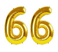 40 Inch Number 66 Balloons for 66th Birthday Party Decorations,0-100 Gold Large No.66 Digital Balloons for Women Men and Mother Dad, Helium Foil Number Balloons for Wedding Anniversary
