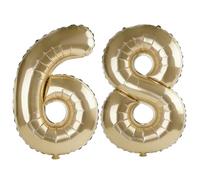 40 Inch Number 68 Balloons for 68th Birthday Party Decorations,0-100 Champagne Gold Large No.68 Digital Balloons for Women Men and Mother Dad, Helium Foil Number Balloons for Wedding Anniversary