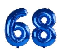 40 Inch Number 68 Balloons for 68th Birthday Party Decorations,0-100 Dark Blue Large No.68 Digital Balloons for Women Men and Mother Dad, Helium Foil Number Balloons for Wedding Anniversary
