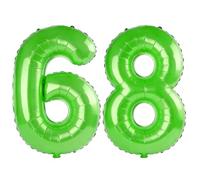40 Inch Number 68 Balloons for 68th Birthday Party Decorations,0-100 Fruit Green Large No.68 Digital Balloons for Women Men and Mother Dad, Helium Foil Number Balloons for Wedding Anniversary
