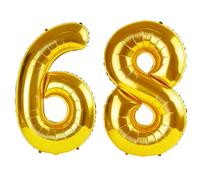 40 Inch Number 68 Balloons for 68th Birthday Party Decorations,0-100 Gold Large No.68 Digital Balloons for Women Men and Mother Dad, Helium Foil Number Balloons for Wedding Anniversary