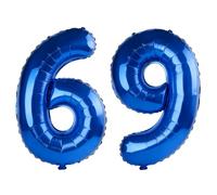 40 Inch Number 69 Balloons for 69th Birthday Party Decorations,0-100 Dark Blue Large No.69 Digital Balloons for Women Men and Mother Dad, Helium Foil Number Balloons for Wedding Anniversary