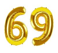 40 Inch Number 69 Balloons for 69th Birthday Party Decorations,0-100 Gold Large No.69 Digital Balloons for Women Men and Mother Dad, Helium Foil Number Balloons for Wedding Anniversary