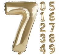 40 Inch Number 7 Balloons for 7th Birthday Party Decorations,0-100 Champagne Gold Large No.7 Digital Balloons for Girls Boys and Daughter Son, Helium Foil Number Balloons for Wedding Anniversary