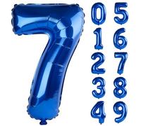 40 Inch Number 7 Balloons for 7th Birthday Party Decorations,0-100 Dark Blue Large No.7 Digital Balloons for Girls Boys and Daughter Son, Helium Foil Number Balloons for Wedding Anniversary