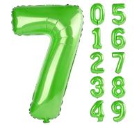 40 Inch Number 7 Balloons for 7th Birthday Party Decorations,0-100 Fruit Green Large No.7 Digital Balloons for Girls Boys and Daughter Son, Helium Foil Number Balloons for Wedding Anniversary