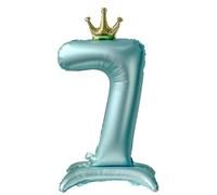 40 Inch Number 7 Balloons with Base Extra Large Big Foil Giant Jumbo Helium Mylar Number Balloon for Birthday Shower Anniversary, Blue