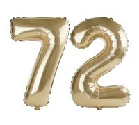 40 Inch Number 72 Balloons for 72nd Birthday Party Decorations,0-100 Champagne Gold Large No.72 Digital Balloons for Women Men and Grandpa Grandma, Helium Foil Number Balloons for Wedding Anniversary