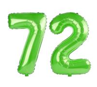 40 Inch Number 72 Balloons for 72nd Birthday Party Decorations,0-100 Fruit Green Large No.72 Digital Balloons for Women Men and Grandpa Grandma, Helium Foil Number Balloons for Wedding Anniversary
