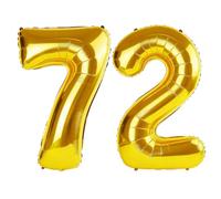 40 Inch Number 72 Balloons for 72nd Birthday Party Decorations,0-100 Gold Large No.72 Digital Balloons for Women Men and Grandpa Grandma, Helium Foil Number Balloons for Wedding Anniversary