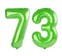40 Inch Number 73 Balloons for 73rd Birthday Party Decorations,0-100 Fruit Green Large No.73 Digital Balloons for Women Men and Grandpa Grandma, Helium Foil Number Balloons for Wedding Anniversary
