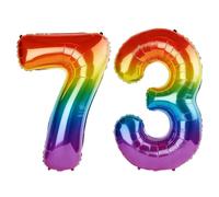 40 Inch Number 73 Balloons for 73rd Birthday Party Decorations,0-100 Rainbow Large No.73 Digital Balloons for Women Men and Grandpa Grandma, Helium Foil Number Balloons for Wedding Anniversary