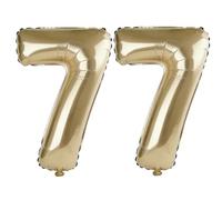 40 Inch Number 77 Balloons for 77th Birthday Party Decorations,0-100 Champagne Gold Large No.77 Digital Balloons for Women Men and Grandpa Grandma, Helium Foil Number Balloons for Wedding Anniversary