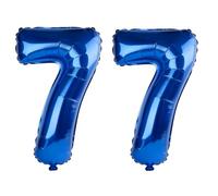 40 Inch Number 77 Balloons for 77th Birthday Party Decorations,0-100 Dark Blue Large No.77 Digital Balloons for Women Men and Grandpa Grandma, Helium Foil Number Balloons for Wedding Anniversary